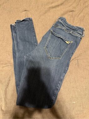 Hollister Women's Skinny Jeans in Dark Blue Wash